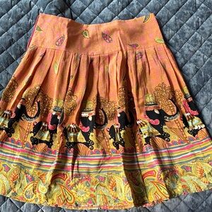 Nanette Lepore Vibrant Elephant A-Line Skirt